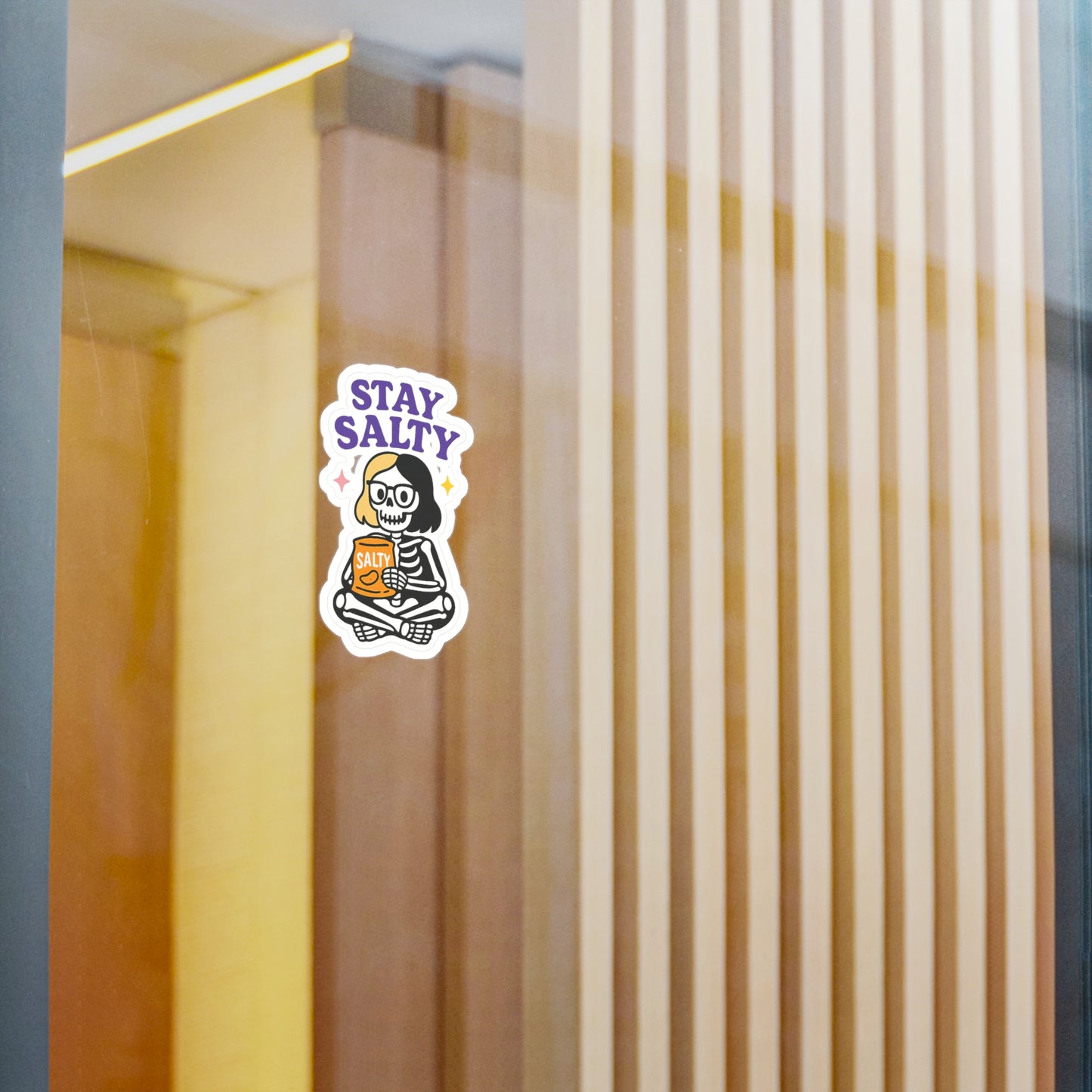 Dead Tired Gal Kiss-Cut Sticker | Alternative Lifestyle, Coffee Lover, Spooky Cute Vinyl Decal