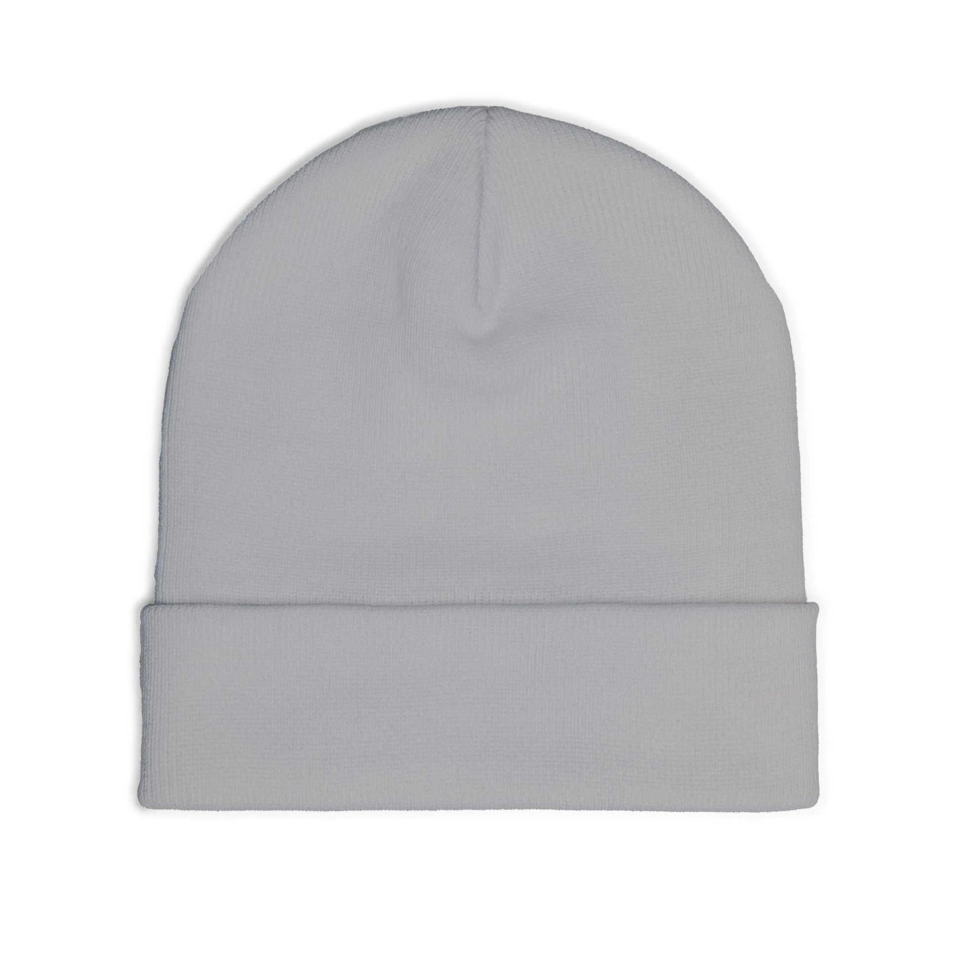 Gray beanie on a white background