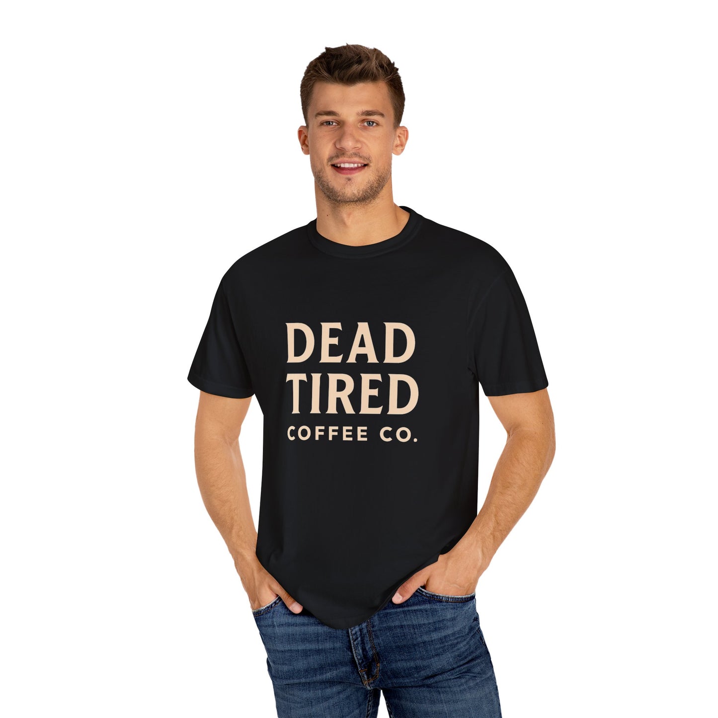 Dead Tired Coffee Co. Unisex Garment-Dyed T-Shirt | Cozy and Relaxed Tee