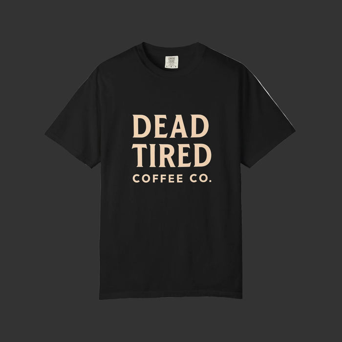 Dead Tired Coffee Co. garment-dyed skeleton coffee shirt
