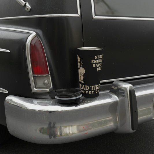 Dead Tired Coffee Travel Mug – Stainless Steel Insulated Cup for Busy Mornings, Commuters, and Coffee Lovers | Funny Gothic Coffee Gift