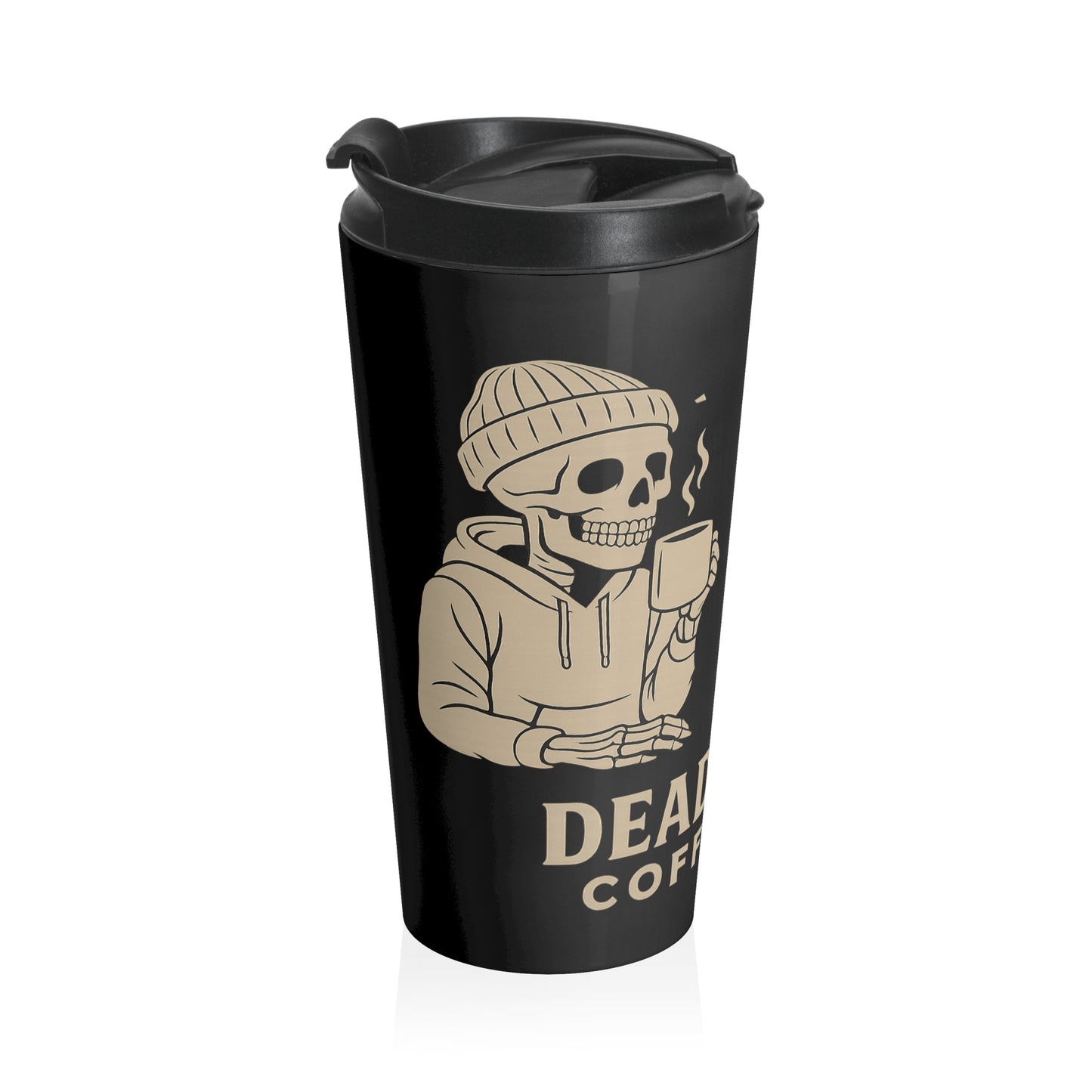 Dead Tired Coffee Travel Mug – Stainless Steel Insulated Cup for Busy Mornings, Commuters, and Coffee Lovers | Funny Gothic Coffee Gift