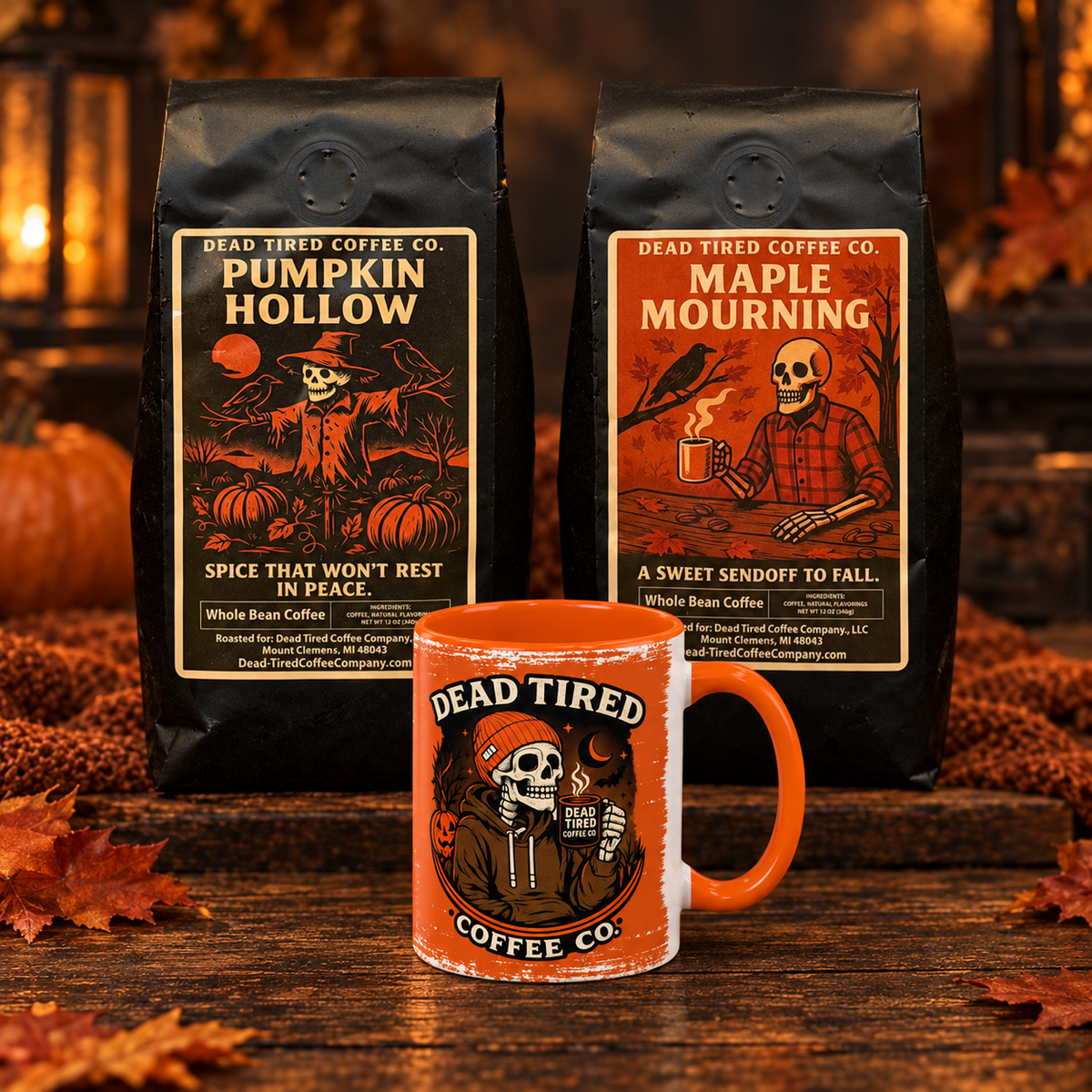 Fall Fix Bundle with Pumpkin Hollow, Maple Mourning, and orange ceramic mug